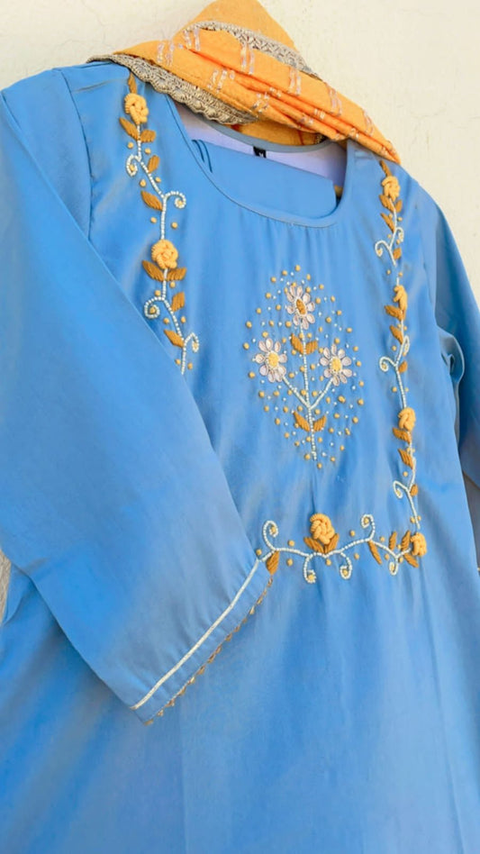 Airforce Blue & Yellow Romance Suit