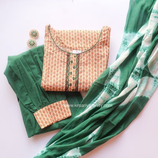Afgani Green Breathable Cotton Suit